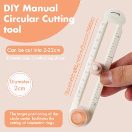 HAUSTGO Circle Cutter for Crafts, Cuts 1” - 4” (2-11cm) Perfect Circles for Scrapbooking, DIY Cards & Home Decor, Fits Paper, Cardstock & Foam, Comes with 2 Replacement Blades