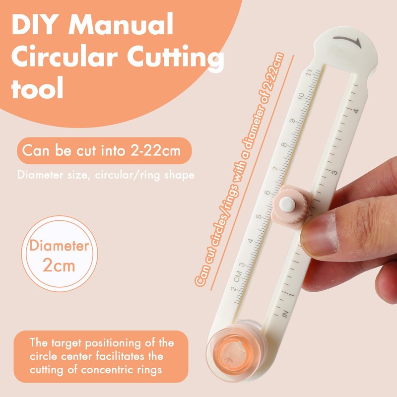HAUSTGO Circle Cutter for Crafts, Cuts 1” - 4” (2-11cm)