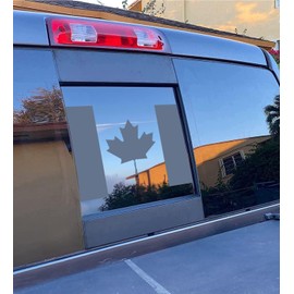 for Dodge Ram 2009-2024 Rear Middle Window Canada Flag Decals, Universal Matte Black Canada Flag Decal, Back Sliding Window Canada Flag Decal