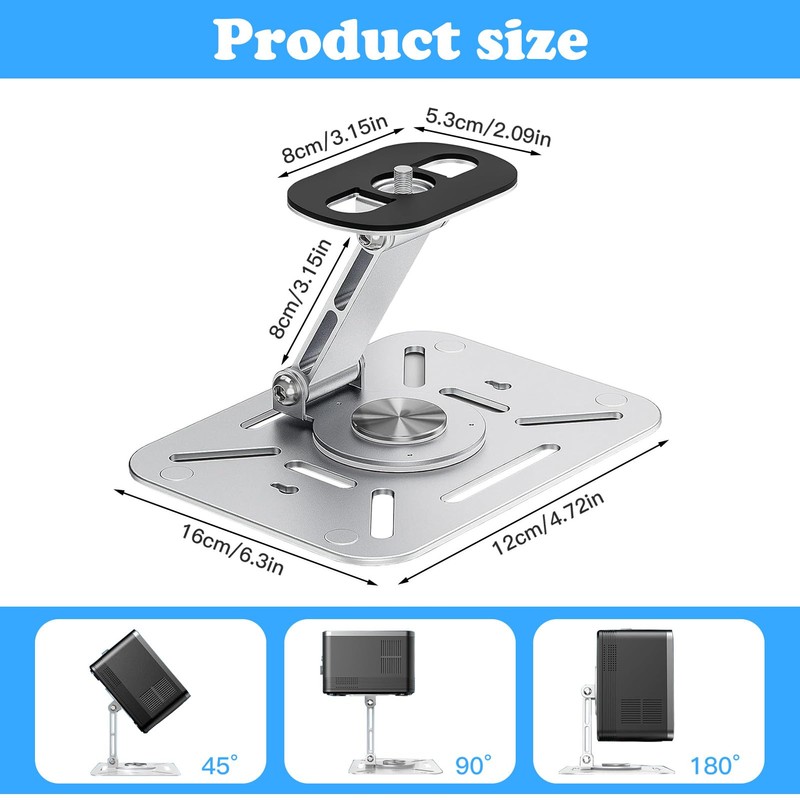 Desktop Projector Mount, Projector Stand, 360° Rotating Projector Wall Mount,