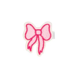 Wee Ones Girls' Embroidered Bow Felt Hair Clip with Iridescent Glitter Edge, One Size, Bow