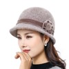 IBLUELOVER Women Felt Bowler Hat Roll-up Church Cloche Hat Floral