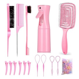 16 Pcs Kit Profesional De Peines Y Cepillos Para Cabello,Juego Completo Para Estilizar Y Herramientas Para Peinado,Ideal Para Mujeres, Hombres, Niños