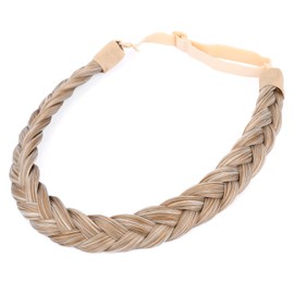 Gledola Thin 2 Strands Fishtail Plaited Braids Headband Braided Synthetic Hair Elastic Stretch, Hair Accessory for Women, Teens, Girls (Sandy Blonde, Thin)