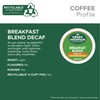 Green Mountain Coffee Roasters Breakfast Blend Decaf Coffee, Keurig Single