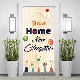 Kimini-Ki New Home New Chapter Door Banner, Housewarming Banner for Door, Our First Home Sign, Home Sweet Home Backdrops, Welcome Home New House Housewarming Party Decorations