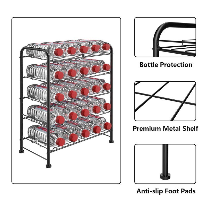 BTY 5 Tier Water Bottle Organizer Small Water Bottle Holder