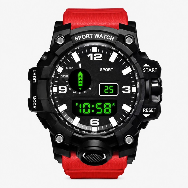 Digital Sports Wristwatch for Outdoor Play - Large Dial, Luminous,