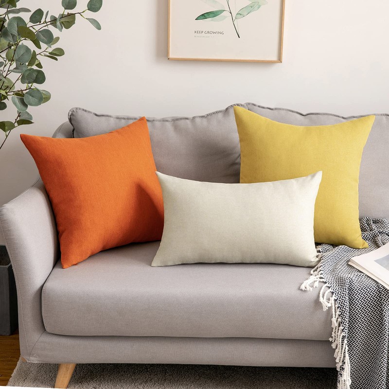Miulee Set of 2 Waterproof Cushion Covers, Outdoor Sofa Cushion