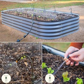 Vego Garden Irrigation Kit - Drip Irrigation System for Raised Garden Beds, Efficient Watering Solution for Vegetables, Flowers, and Plants, Easy DIY Installation