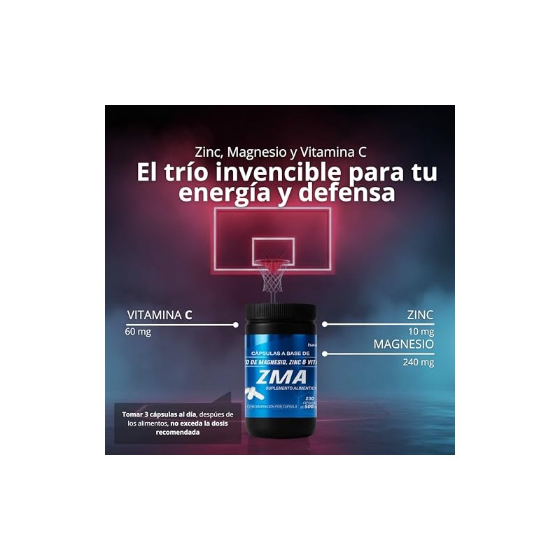 Zma Citrato Magnesio Zinc Vitamina Cápsulas 230 500 Suplemento Alimenticio