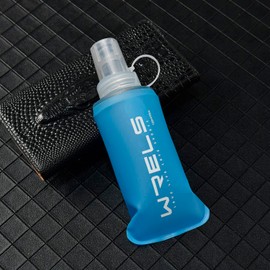 Soft Flask, Hydration, Running Bottle, Water Bottle, 5.1 fl oz (150 ml), 250 ml/500 ml, Foldable, Includes Dustproof Cap, Lightweight, Tralan, Marathon, Hiking, Climbing (Light Blue, 5.1 fl oz (150