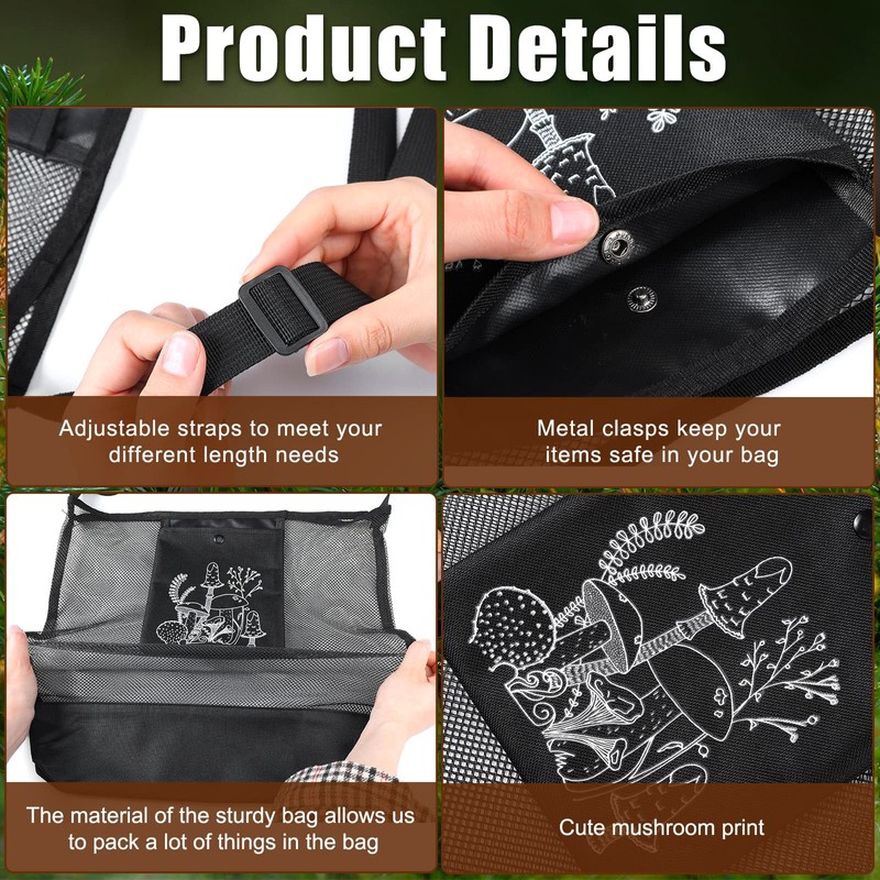 Seajan 18 Pcs Mushroom Foraging Kit with Hunting Bag, Knife