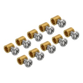 PATIKIL 3.3mm Hole Wire Rope Clips Set, 10 Pcs Brass Single Holes Lock Cable Clamps Clip with M4x0.7 Phillips Screws for Cable DIY Fittings, Brass