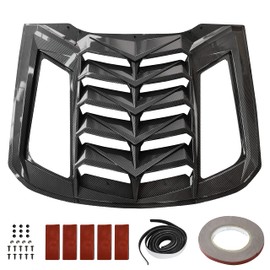 KEWISAUTO Rear Window Louver for Ford Mustang 2015-2023, Carbon Fiber Back Window Louver Windshield Decoration Vent GT Lambo Style for Ford Mustang 2015-2023 Accessories (Glossy)