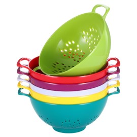 6 Pcs Mini Colander for Kitchen Plastic Berry Strainer with Double Handles 7.5 x 5.7 x 3 Inch Small Colander Strainer Compact Food Strainers for Fruits Vegetables Food