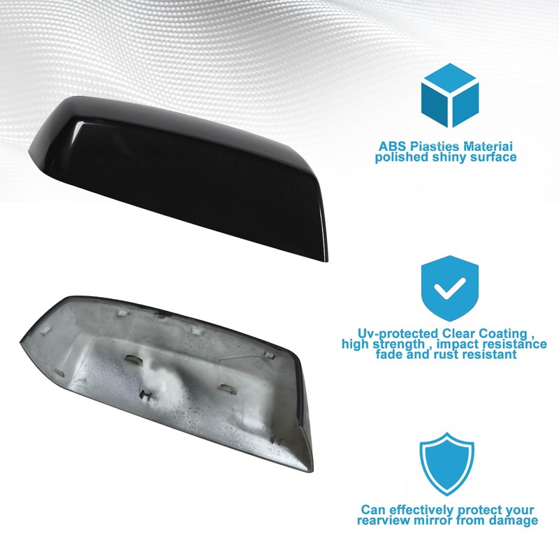 YIXIN 2PCS Chrome Direct Replacement Side Mirror Covers Caps for