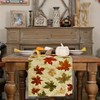 Fall Retro Maple Leaves Table Runner 13x36 Inch Linen Autumn