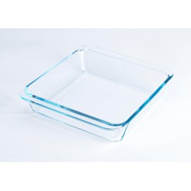 Classic Tempered Glass Baking Dish, Square Borosilicate Glass Baking Pan. Oven, Microwave, Refrigerator and Dishwasher Safe. -2.4L