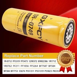 1R-1808 Oil Filter 1R-0749 Fuel Filter 256-8753 Fuel Water Separator Filter Kit Replace LF3566 LF9691A 1R-0712 FF5319 33783 15587139 Compatible with Caterpillar Cat 3406 C10 C11 C12 C13 C15 C16