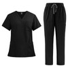 POUKEPRITY Medical Scrubs, Lab Coat, Nursing Set, Unisex, Includes Pockets,