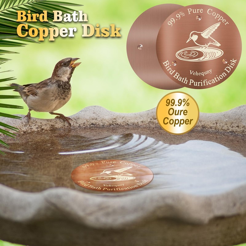 Vehequny Copper Disc for Bird Bath – 99.99% Pure Copper