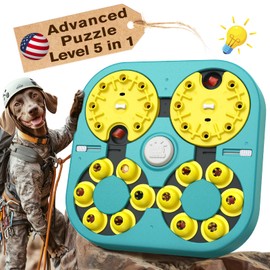 KADTC U.S. Brand & Design All in ONE -5 Levels of Challenge -6 Ways to Play - Large Size Advanced Dog Puzzle Toy for Small/Medium/Large Smart Dogs Hard/Difficult Puzzles Toys Mental Stimulation Games