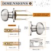 Probrico Brushed Nickel Bed/Bath Door Knobs, Satin Ball Door Knob,