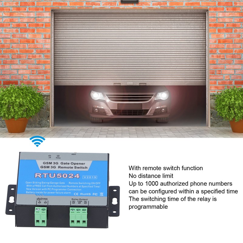 3G/GSM Gate Opener Remote Access Control Switch Controller with Antenna