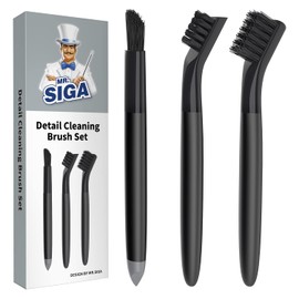 MR.SIGA Juego de cepillos de Limpieza de lechada, Juego de cepillos de Limpieza para Azulejos, fregaderos, drenajes, Cepillo para Polvo de lechada para Bordes, Limpieza de Grietas