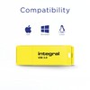 Integral 128GB Neon Yellow USB 3.2 Gen 1 Flash Drive