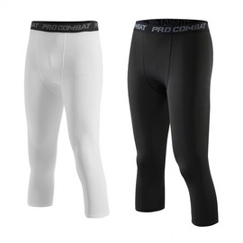 Men's Quick-Dry Yoga Fitness Basketball Sports Training Pants & Tights High Stretch XL/1050 White Line 5ea