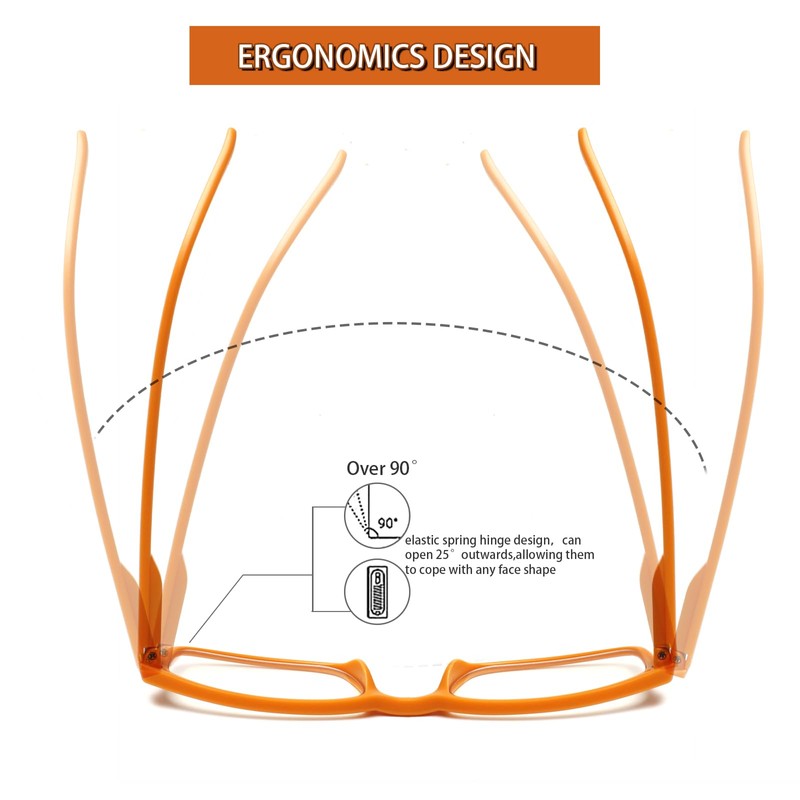 Kerecsen 6-Pack Reading Glasses Blue Light Blocking,Spring Hinge Readers for
