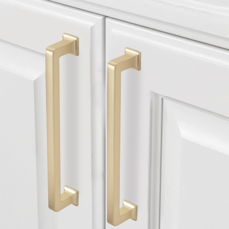 COTYKILEY 10 Pack 6-1/4 Inch(160mm) Brushed Brass Kitchen Cabinet Handles