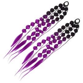 Baluue Colored Ponytail Extensions for Bubble Braids Handbraided Lantern Design Festival Ready Gradient Colors Hair Accessories for Rave Events