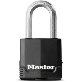 MASTER LOCK Heavy Duty Padlock, Key, Covered Laminated Steel, Outdoor, 49 x 58 x 27 mm