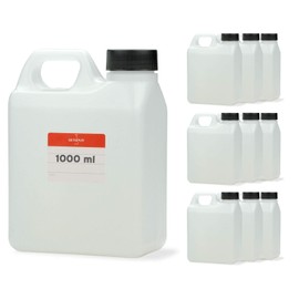 Octopus 10x 1000 ml canisters, 1 litre water canisters Camping, empty plastic canisters for food, oils or chemicals, plastic canisters made of HDPE plastic