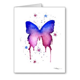 Abstract Butterfly Set of 10 Art Note Cards by Watercolor Artist DJ Rogers