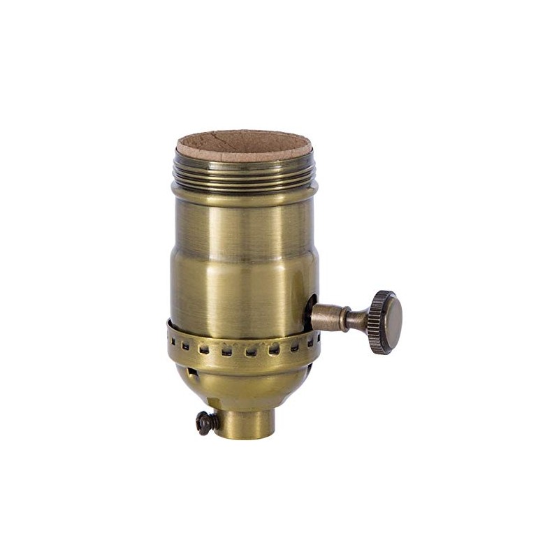 B&P Lamp Brass Turn Knob Early Electric Style Lamp Socket,