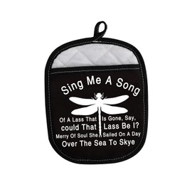 LEVLO Funny Fans Gifts Skye Boat Song Oven Mitts Sing Me A Song of A Lass That is Gone Pot Holders Theme Song Gifts (Sing Me A Song)