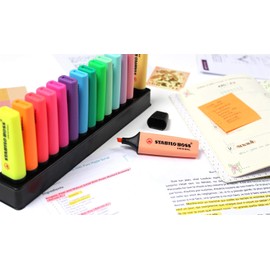 STABILO Set de Bureau 15 Surligneurs Boss Coloris 9 Fluo et 6 Pastel