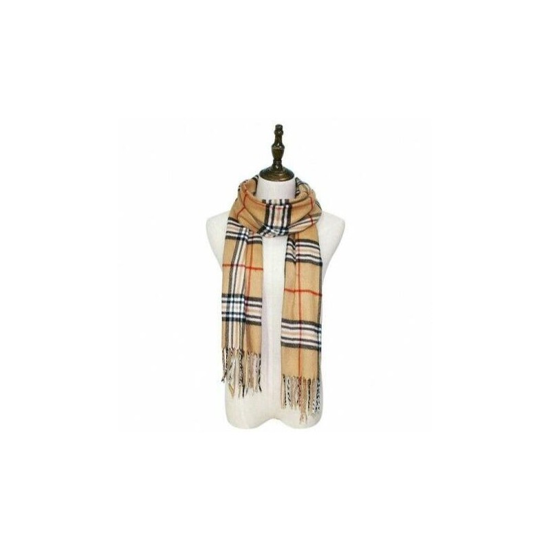 Winter Checked Plaid Wool 100% Cashmere Scotland Made Stripe Solid