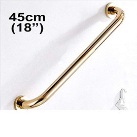 700Brass 18-Inch Grab Bar for Hotel/Motel/Home Shower Safety, Polished Gold, Heavy-Duty Construction Armrest, Bathroom Bathtub Handrail