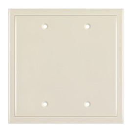 Henne Bery Modern Edge Decorative Wall Plate Switch Plate Outlet Cover, Durable Solid Zinc Alloy (Double Blank, Light Almond)