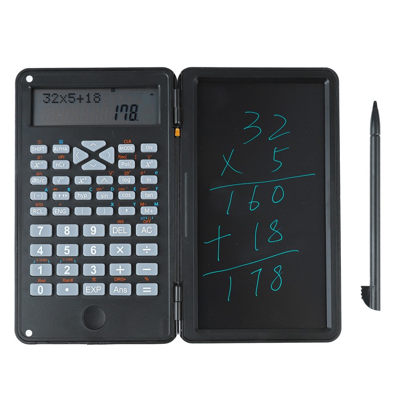 Scientific Calculator Two Row LCD Display Writing Tablet Sensitive Multifunction