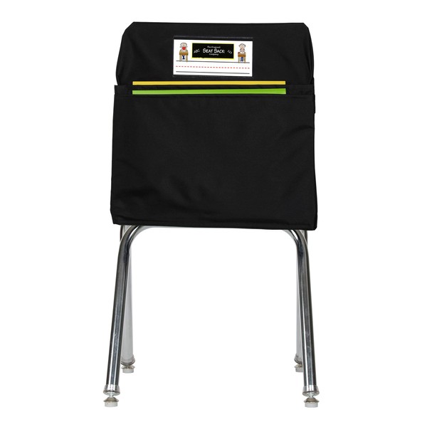 Seat Sack Double-Pocket Chair Storage - 17 Inches, Black -