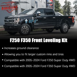 RiAiCiING 3" Front Leveling Kit Compatible with 2005-2024 Ford F250 F350 Super Duty 4WD, 3 inch High-Strength Steel Coil Spring Lift Spacers with Shock Mount Extenders & Sound Isolator