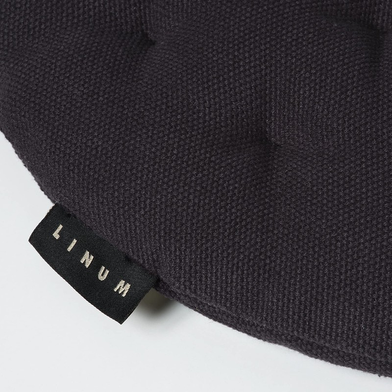 Linum Pepper Elegant Round Seat Cushion, Diameter 37 cm, 100%