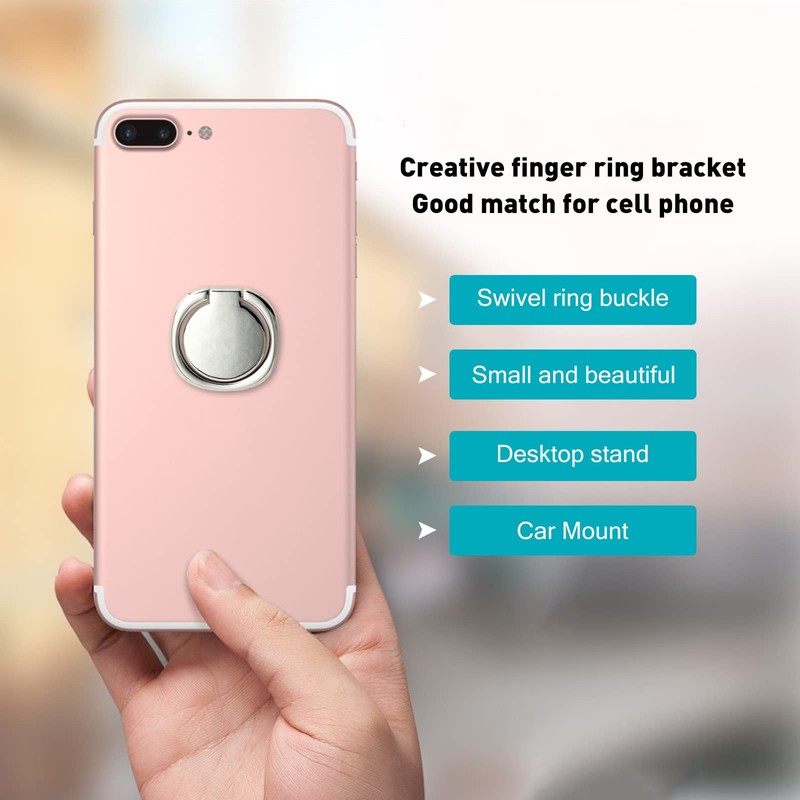 [2 Pack] Matte Rounded Corners Ultra-thin Cell Phone Ring Holder