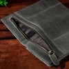 Le'aokuu Mens Genuine Leather Organizer Checkbook Card Case Bifold Wallet